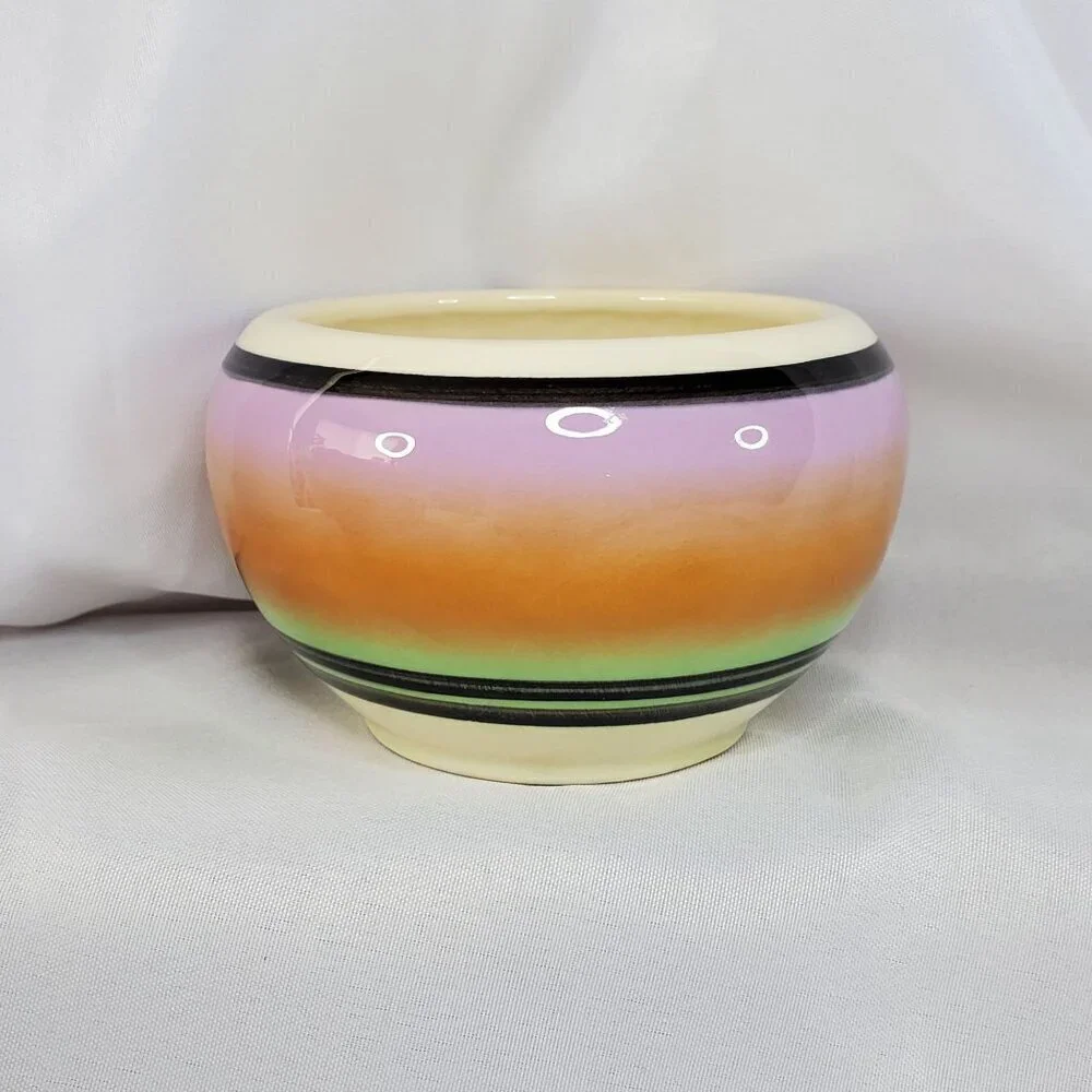 Native American Pottery Bowl Sunset Buffalo By Swift Eagle 4x3